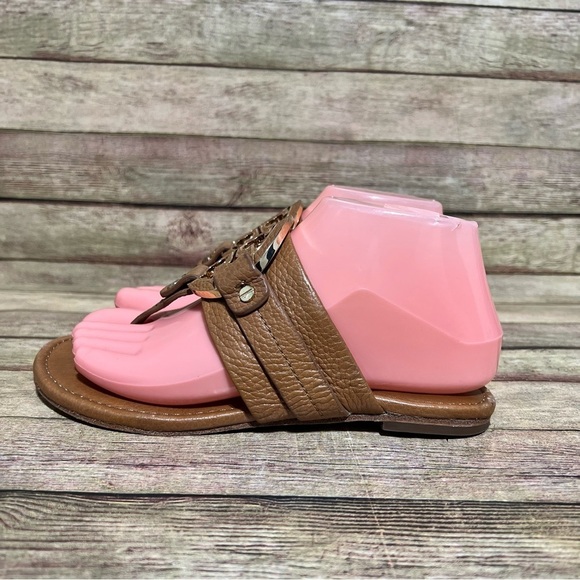 Tory Burch Brown Leather Amanda Sandals - Picture 1 of 9